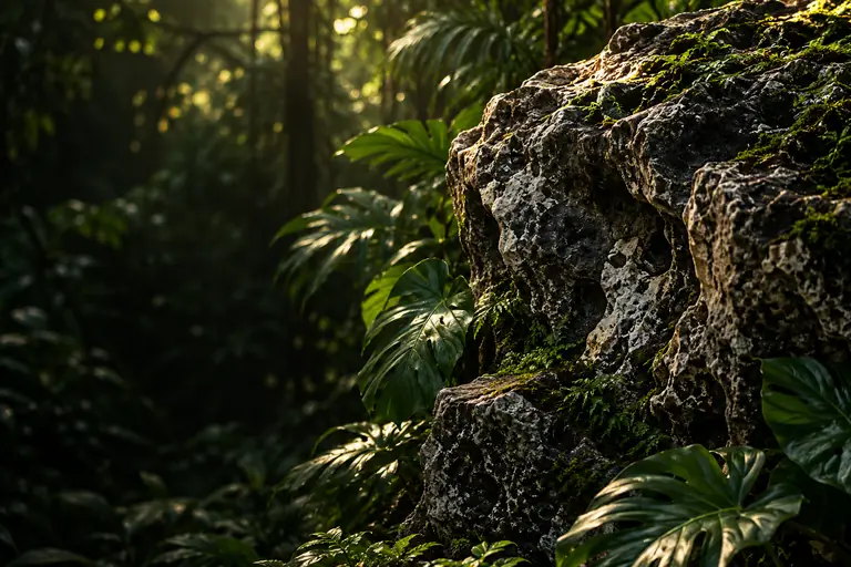 Stone and jungle vegetation